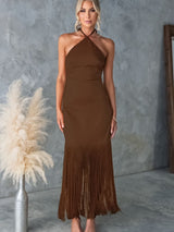 Off-Shoulder Fringe Bodycon Dress