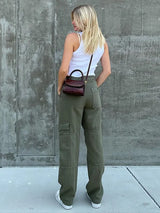 Vintage Yeşil Baba Kot Pantolonu