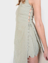 Seersucker Olive Midi Tunic Shorts Sets