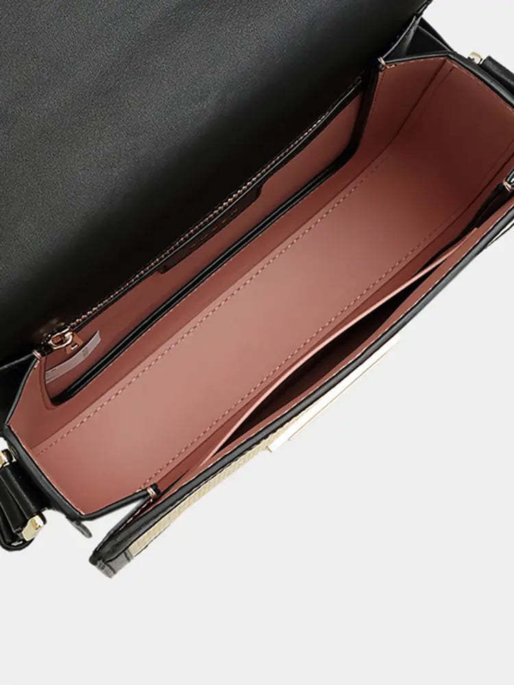 Colorblock Saddle Crossbody Bag