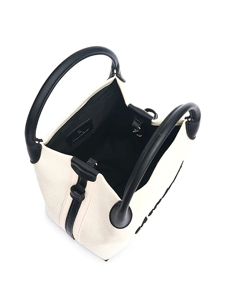 New High-End Letter Canvas Tote with Detachable Strap