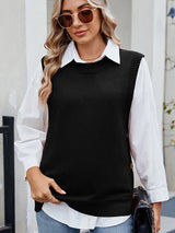 Gündelik Çok Amaçlı Düz Düğmeli Yırtmaçlı Triko Kazak