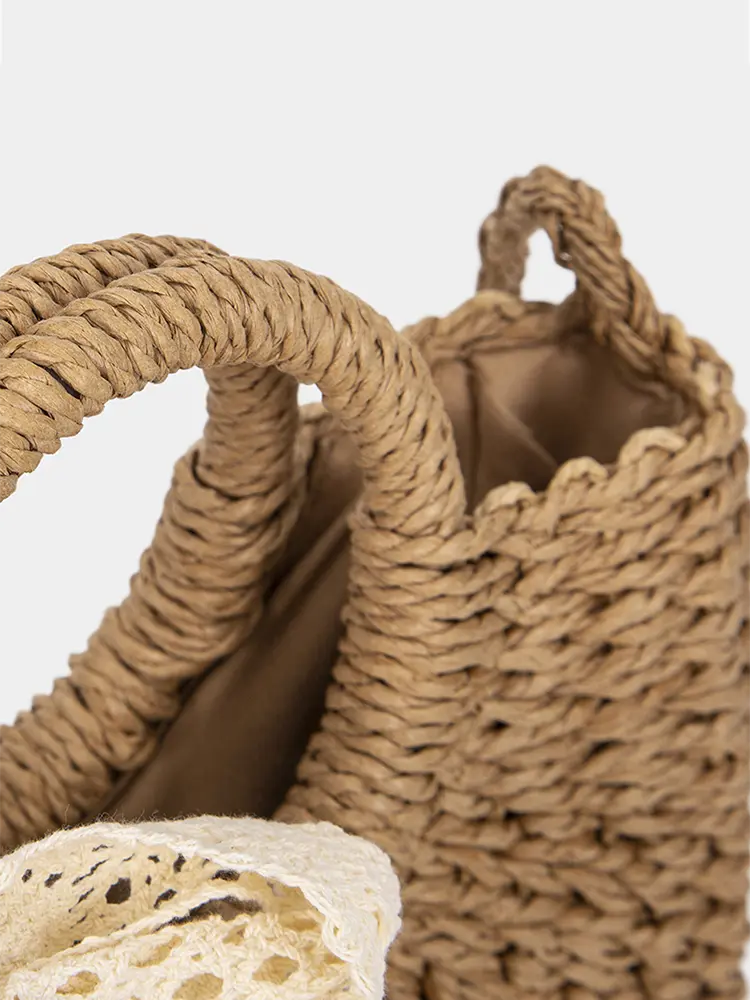 Woven Beach-Style Mini Basket Shoulder Bag