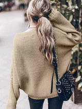 Büyük Beden Örgü Batwing Kazak & Fırfırlı Mini Etek Takım