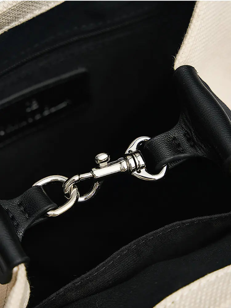 New High-End Letter Canvas Tote with Detachable Strap