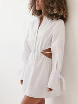 Belden Askı Detaylı Düşük Omuzlu Elbise