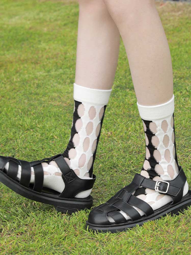 Oymalı Ultra İnce File Çoraplar