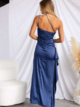 One-Shoulder Slit Evening Dress