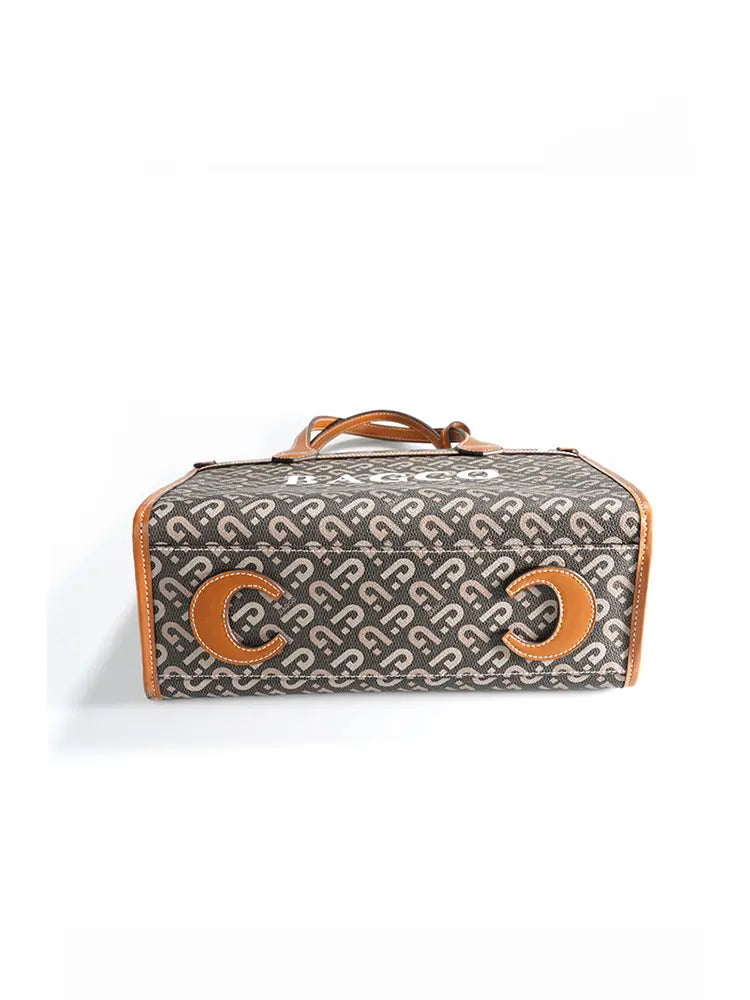 Designer Print Crossbody Tote Handbag