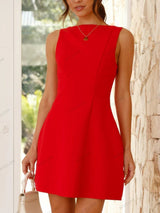 Şık Kadınlar Yüksek Yaka Sırt Dekolteli Bodycon Etek