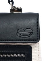 New Pebbled Leather & Canvas Shoulder Crossbody Tote