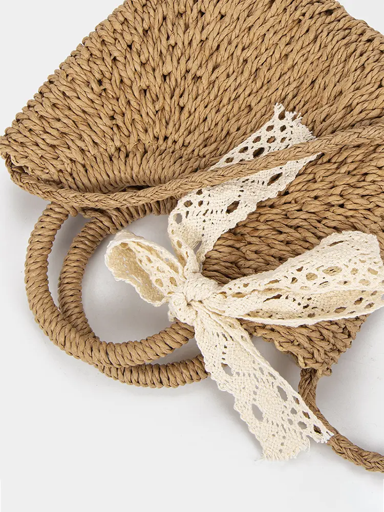 Woven Beach-Style Mini Basket Shoulder Bag