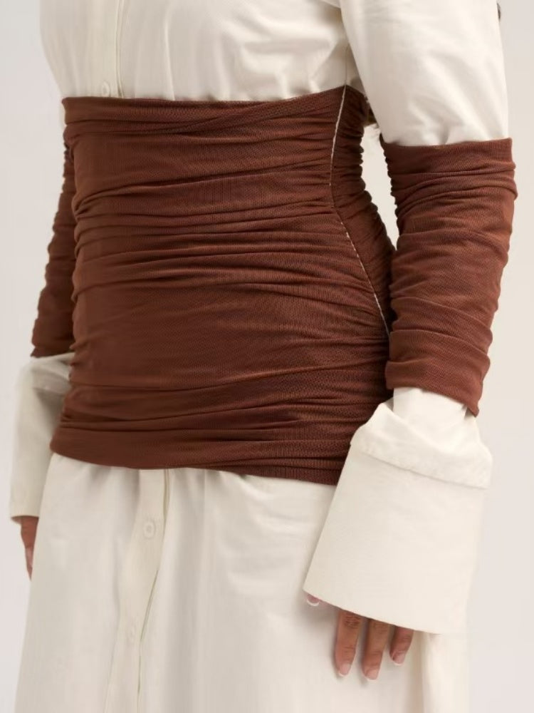 Color-Block Slit Shirt Dress