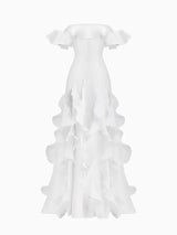 Off - Shoulder Ruffle Gown