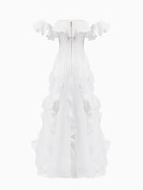 Off - Shoulder Ruffle Gown