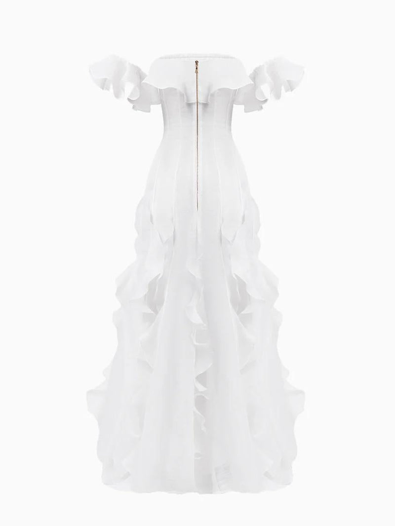 Off - Shoulder Ruffle Gown