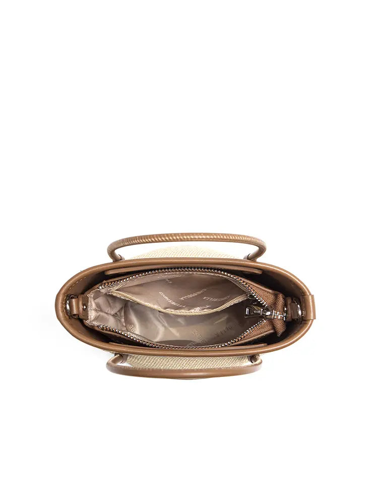 Mini Woven Leather Bucket Bag for Women