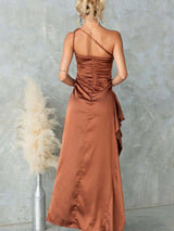 One-Shoulder Slit Evening Dress