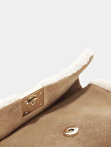 Vintage Shearling Leather Shoulder Crossbody Bag