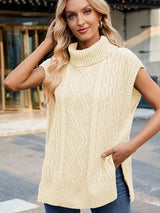 Rahat Yüksek Yaka Örgü Yelek