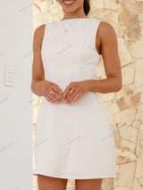 Şık Kadınlar Yüksek Yaka Sırt Dekolteli Bodycon Etek