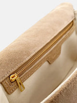 Vintage Shearling Leather Shoulder Crossbody Bag