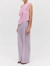 Rose Georgette Antonia Top & Lilac Check Ray Pant