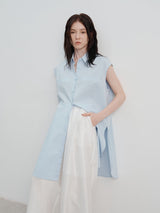 Şık Uzun Kolsuz Gömlek