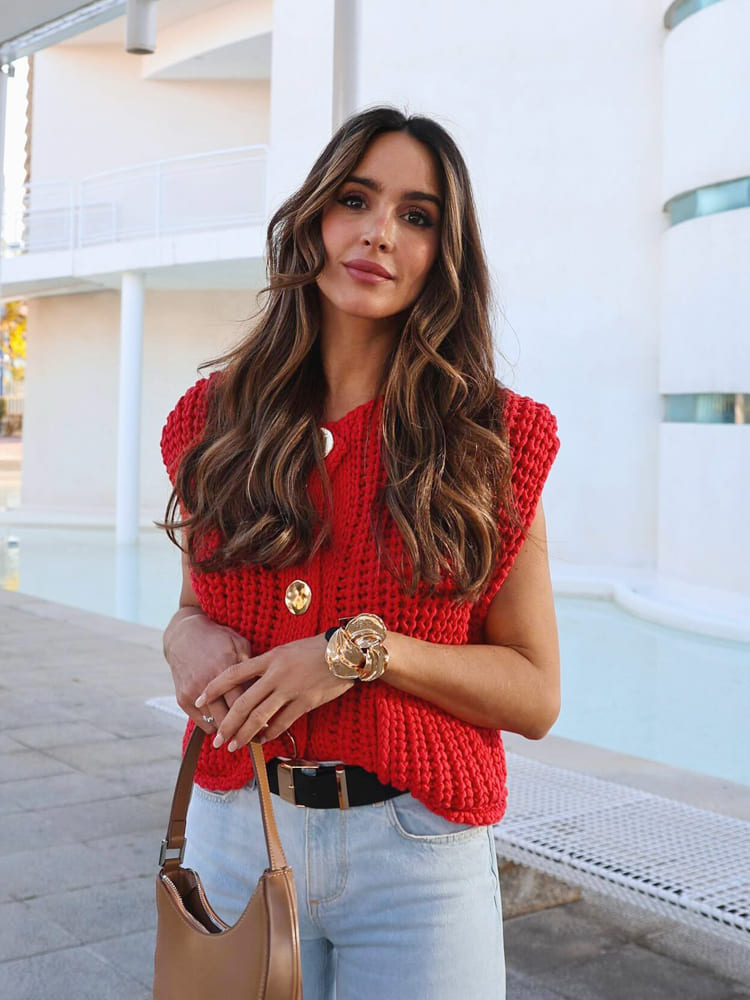 Kolsuz Kısa Örgü Hırka