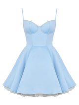 Cinderella Mavi Tül Mini Elbise