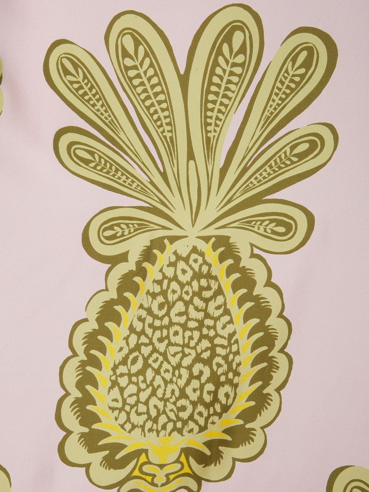 Pembe Çiçekli 3/4 Kol Elbise