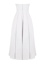 Beyaz Straplez Midi Sundress