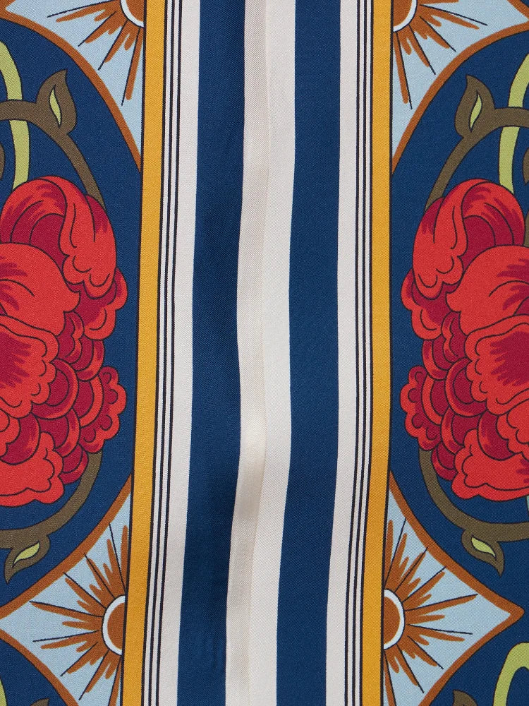 Magnifico Baskılı Maxi Elbise - Kızıl