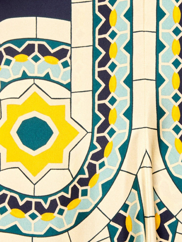 Magnifico Baskılı Maxi Elbise - Mavi