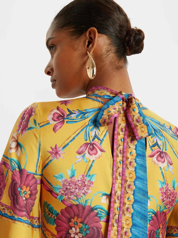 Magnifico Baskılı Maxi Elbise - Marigold