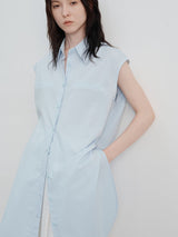 Şık Uzun Kolsuz Gömlek