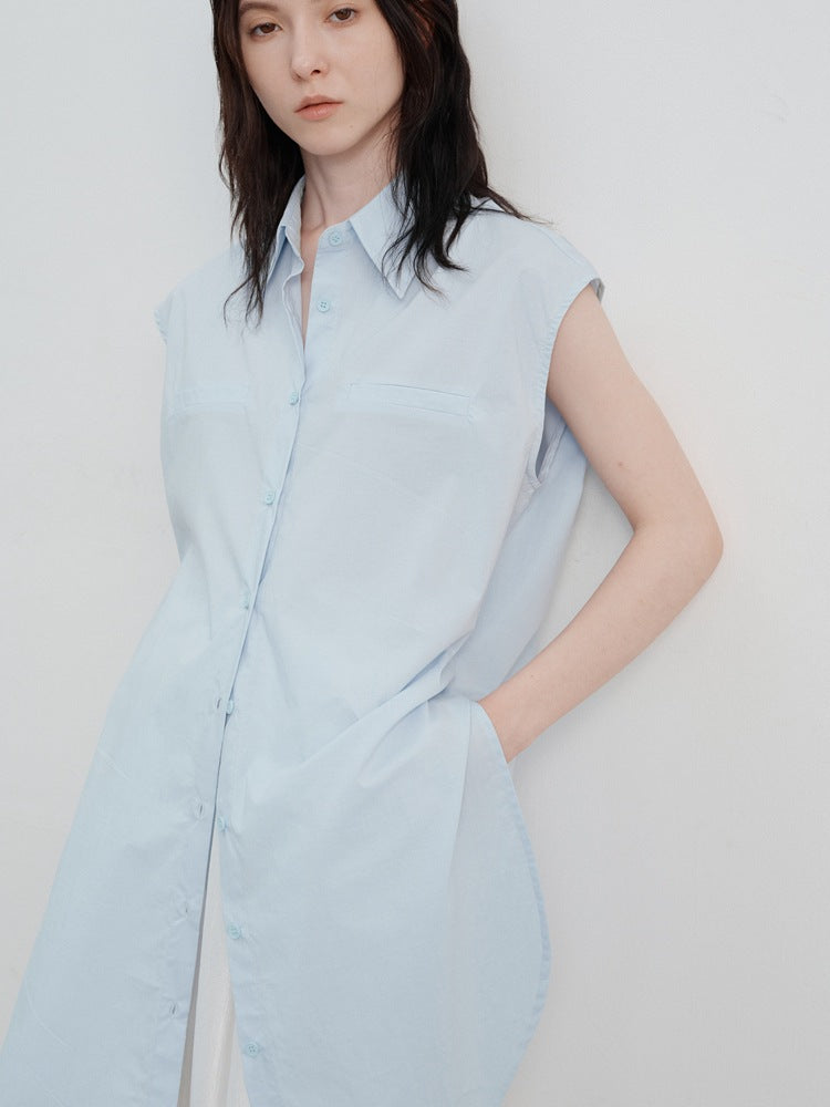 Şık Uzun Kolsuz Gömlek