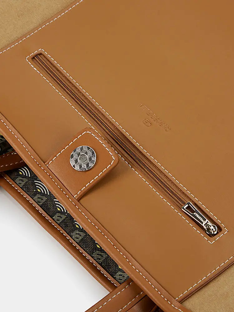 Vintage Monogram Large-Capacity Horizontal Tote Bag