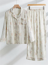 Bambu Pamuklu Gazlı Bez Pijama Takımı