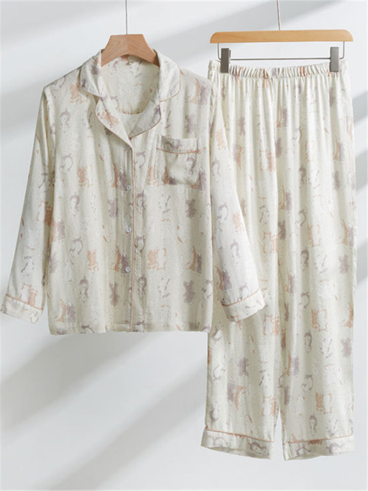 Bambu Pamuklu Gazlı Bez Pijama Takımı