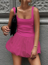 Minimalist Kolsuz Mini Elbise