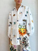 Kişiye Özel Graffiti Fener Kollu Gömlek