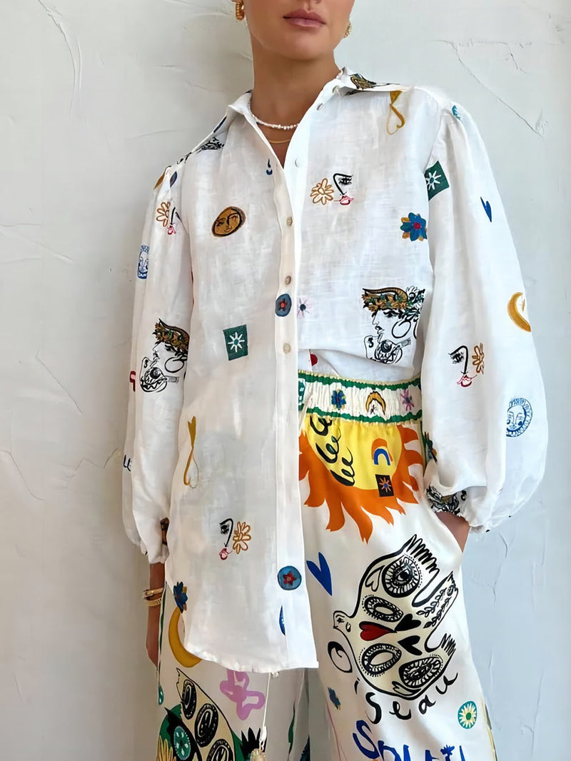 Kişiye Özel Graffiti Fener Kollu Gömlek