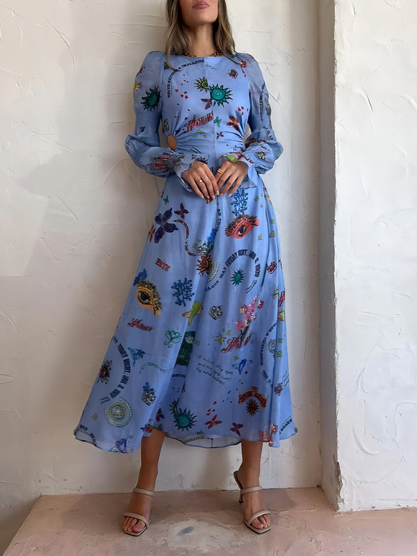 Graffiti Fener Kesimli Kısa Elbise Midii Elbise