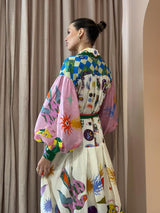 Pileli Uzun Kollu Bol Elbise