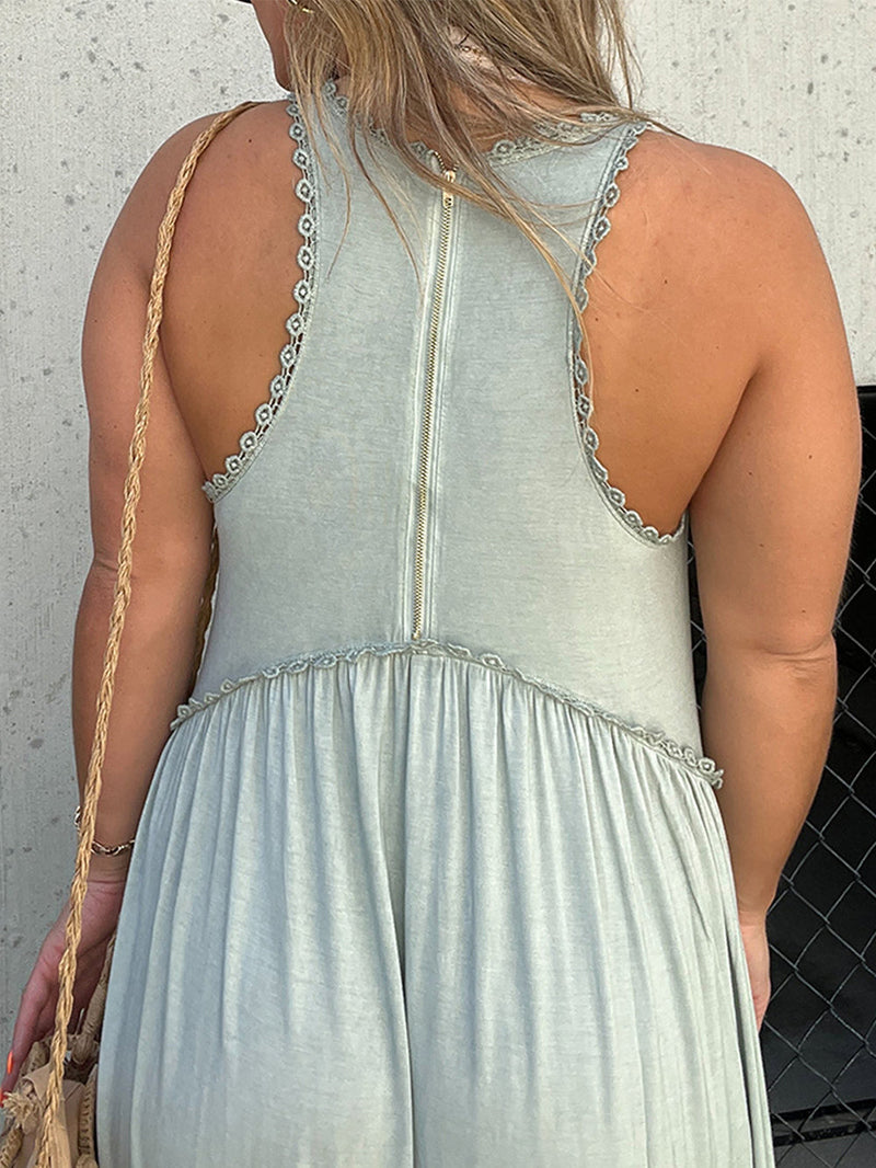 Panelli Yırtmaçlı Elbise