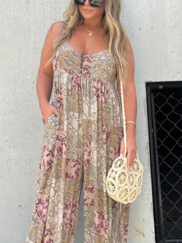 Yüksek Bel Baskılı Tulum