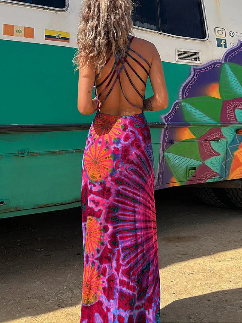 Boyundan Bağlamalı Straplez Elbise