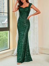 Yeşil Askılı Uzun Paspas Elbise