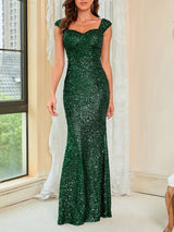 Yeşil Askılı Uzun Paspas Elbise